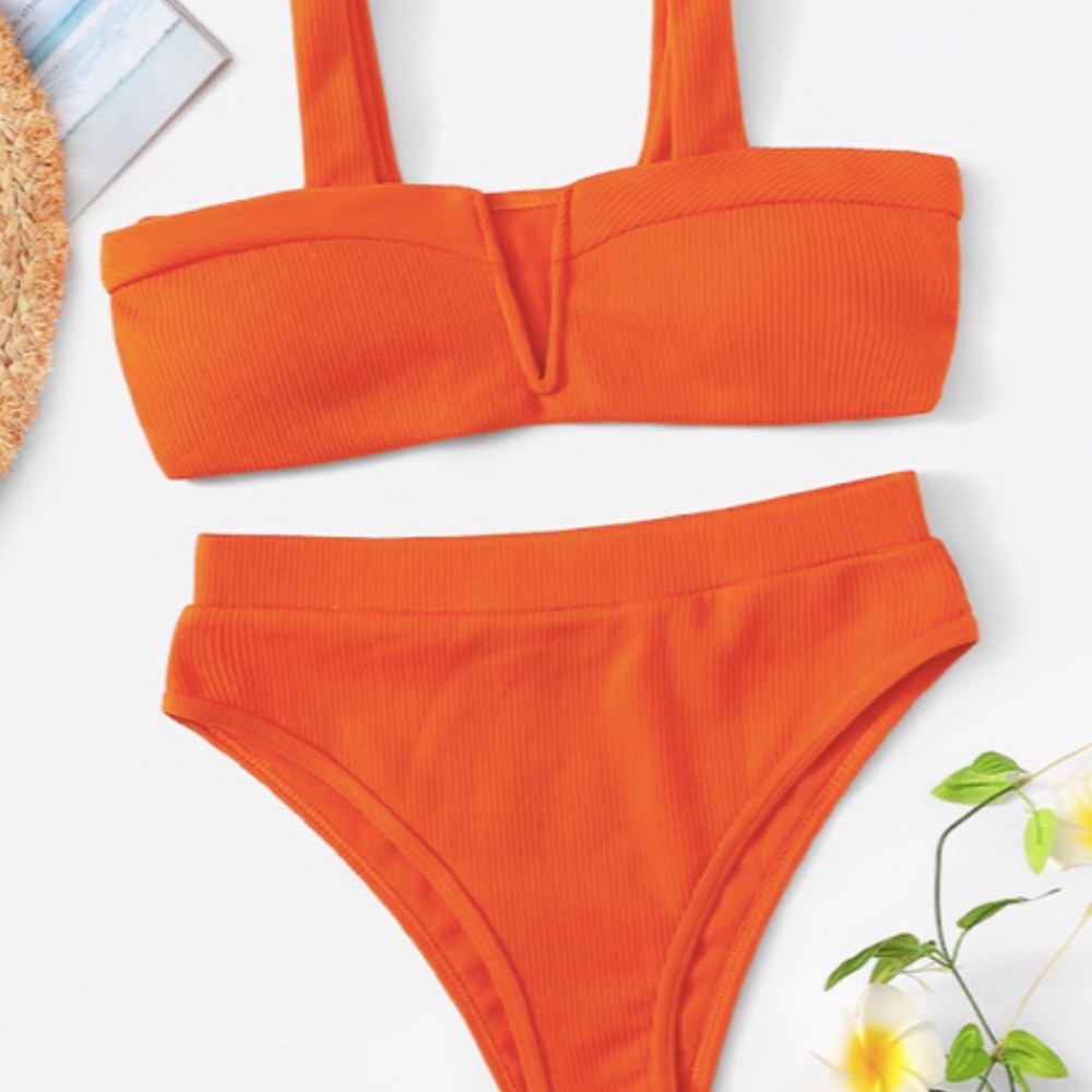 Orange Highwaisted Bikini Bottoms - New - Medium